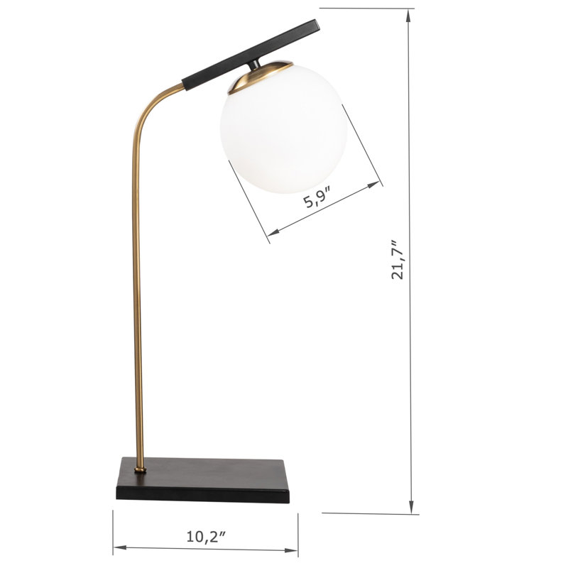 Lampe de table avec culot en métal et métal de couleur or métallique