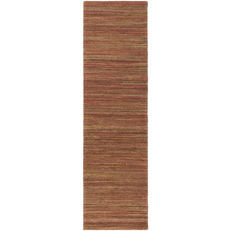 Doleman Hand Woven Hemp/Cotton Rug in Rust, Rectangle 2' x 3'