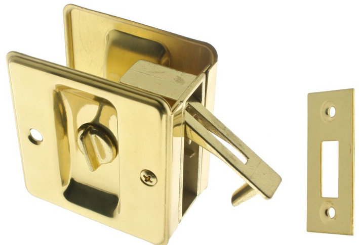 Solid Brass Pocket Privacy Pull, Satin Nickel