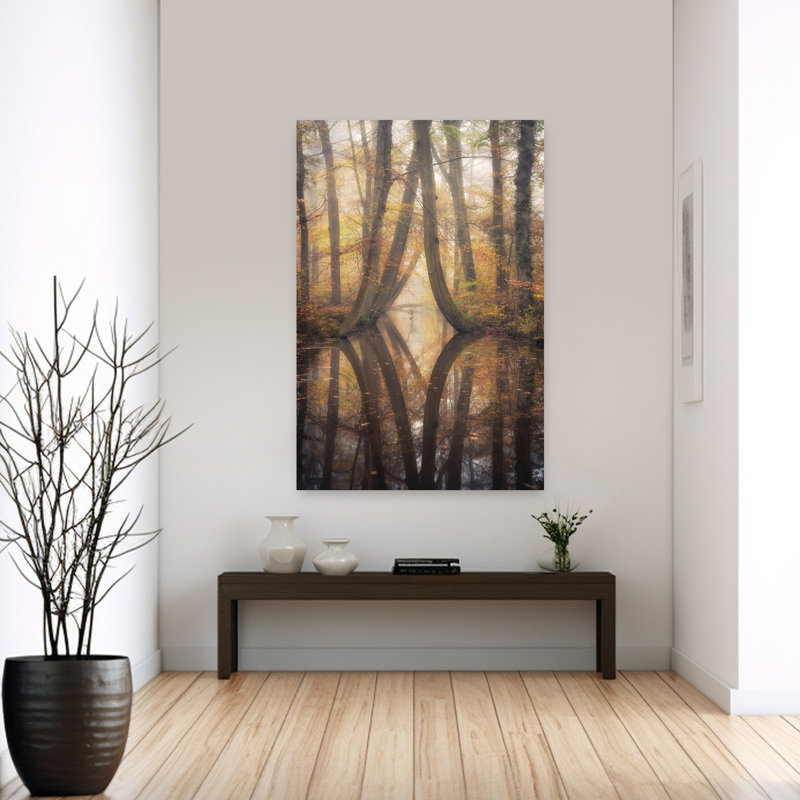 Art contemporain de forêt d'automne abstraite, H 60 po x l 40 po