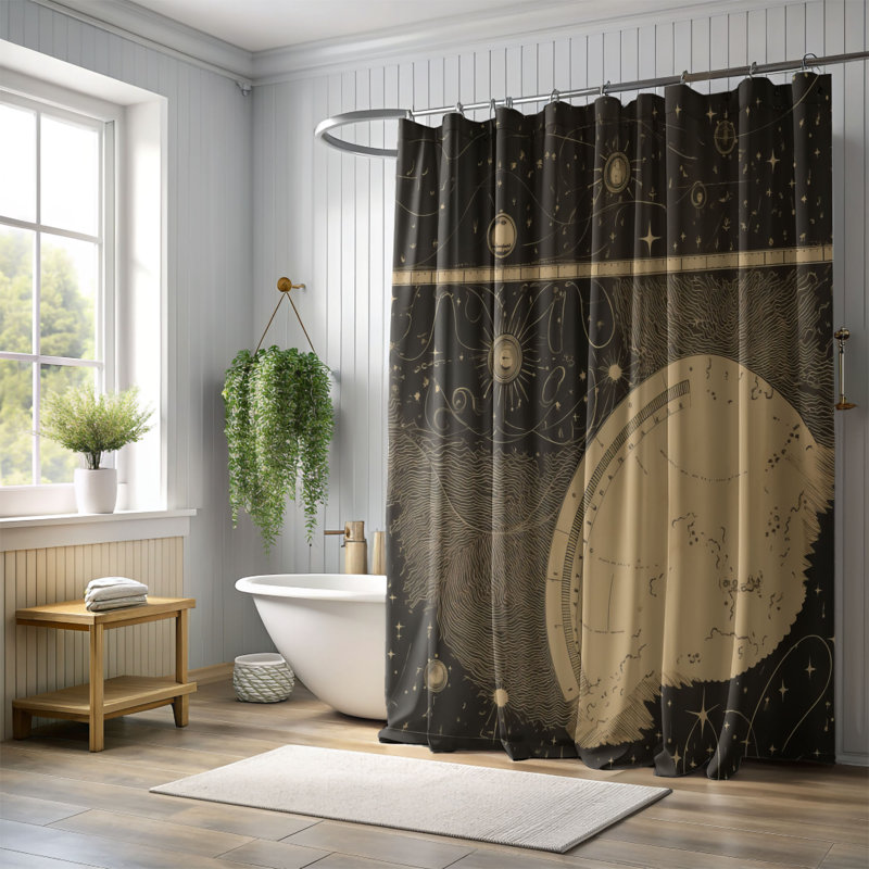 Moonbit Moonbeam - Rideau de douche Premium, H 74 po x l 71 po
