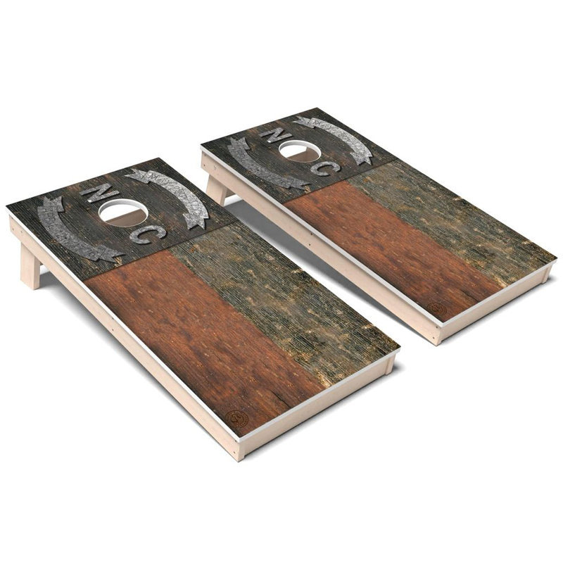 North Carolina Flag Rustic All-Weather Composite Cornhole Set, NO Accessories