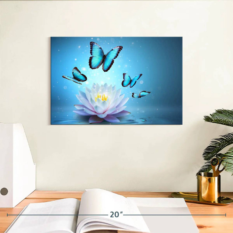 Brampt Blue Butterfly Utopia, 8" H x 12" W