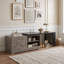 Table basse à plateau relevable Farmhouse avec plateau extensible, tablettes ouvertes et prise de recharge-132913508