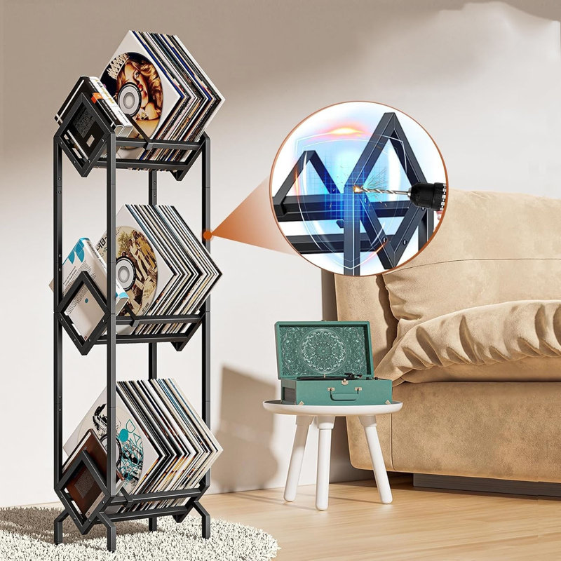 Metal 134.6cm H Media Shelves