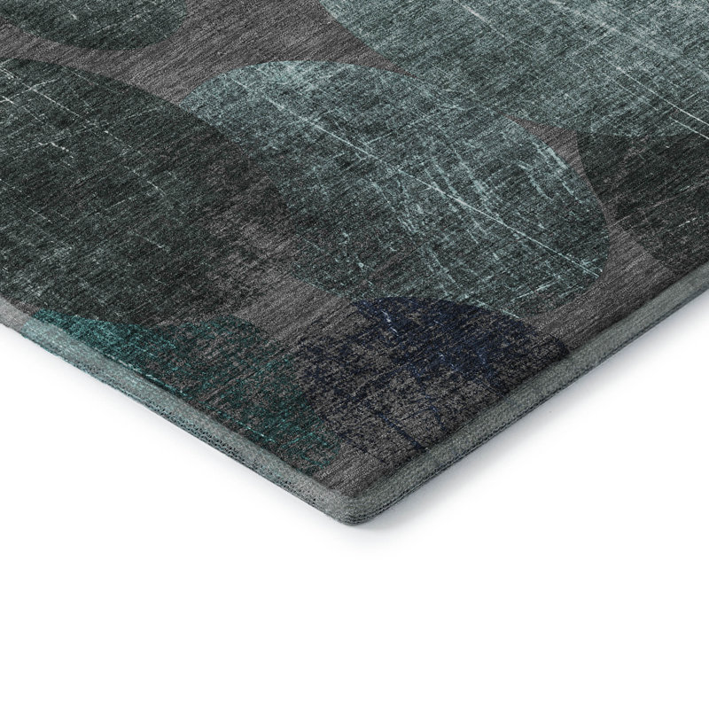 Tapis sarcelle de qualité supérieure lavable à la machine Cerrito AMF556, Tapis de couloir 2 pi 3 po x 7 pi 6 po