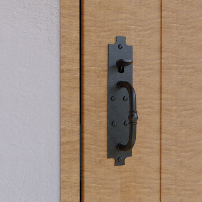 Loquet de porte en fonte noire de 8 pouces - style colonial Norfolk, quincaillerie robuste antirouille de 6
