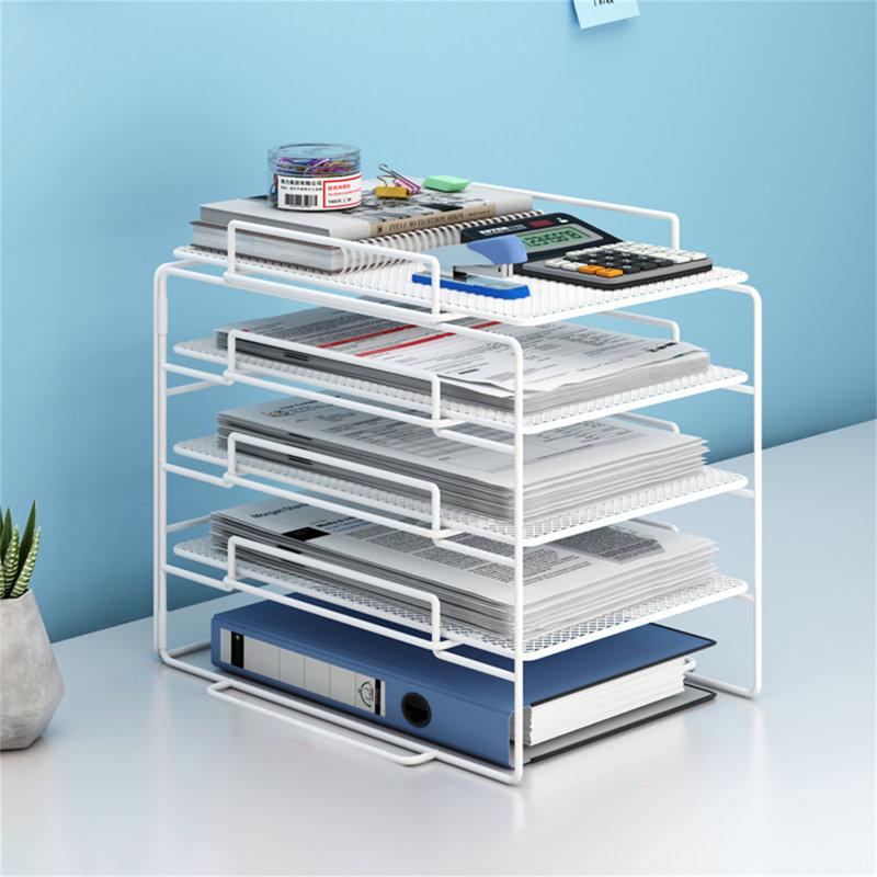 Masooma Metal Desk Organizer, White