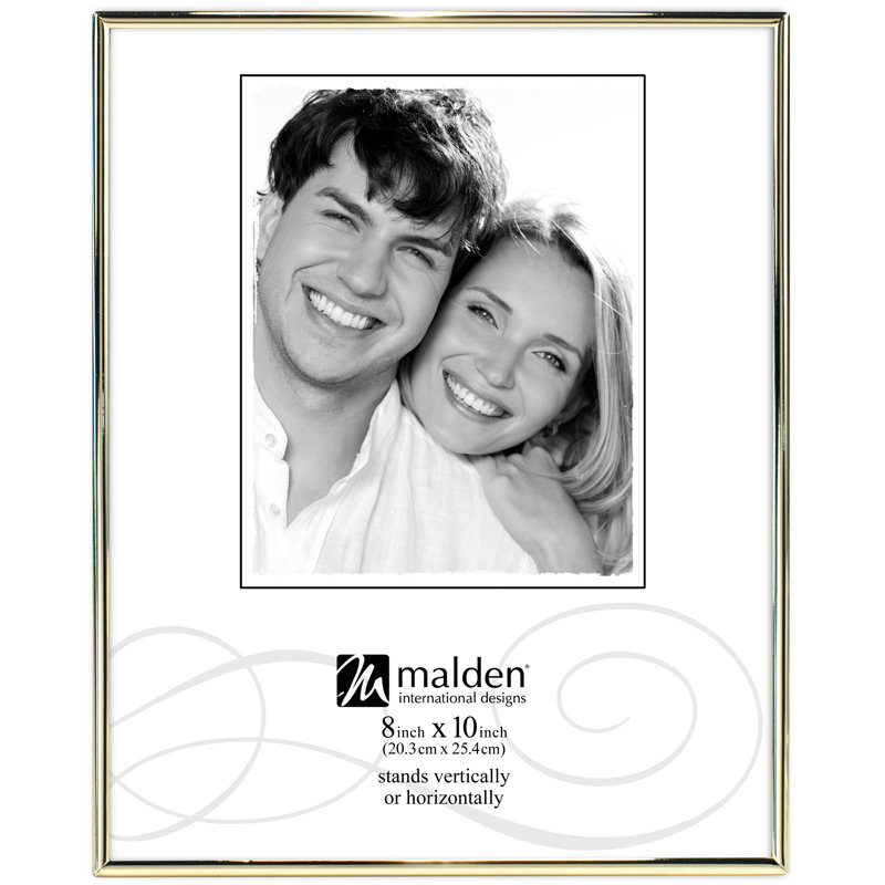 Alferd Metal Beveled Picture Frame, 8" x 10", Gold