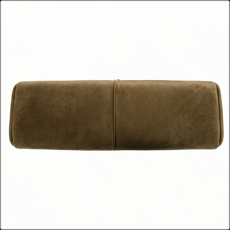 Velours rembourré avec repose-pieds et repose-pieds, Brun