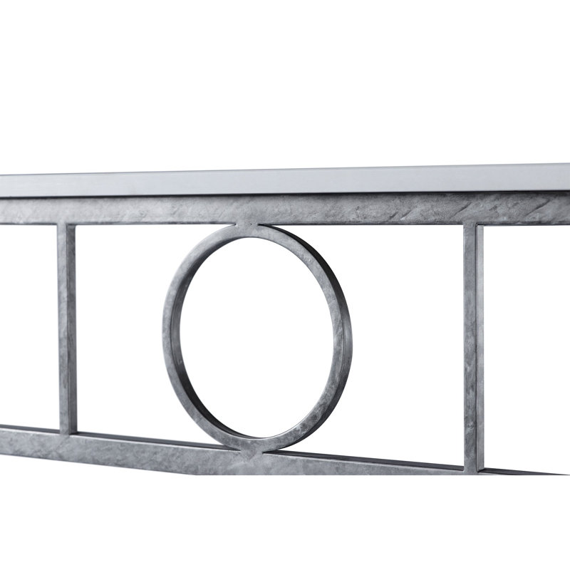 Hampton Console Table, Royal Silver, Carrera Marble
