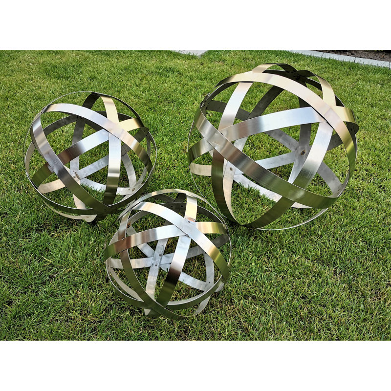 Caryol Stainless Steel Garden Art, 25cm H x 45 cm W x 45 cm D, 3