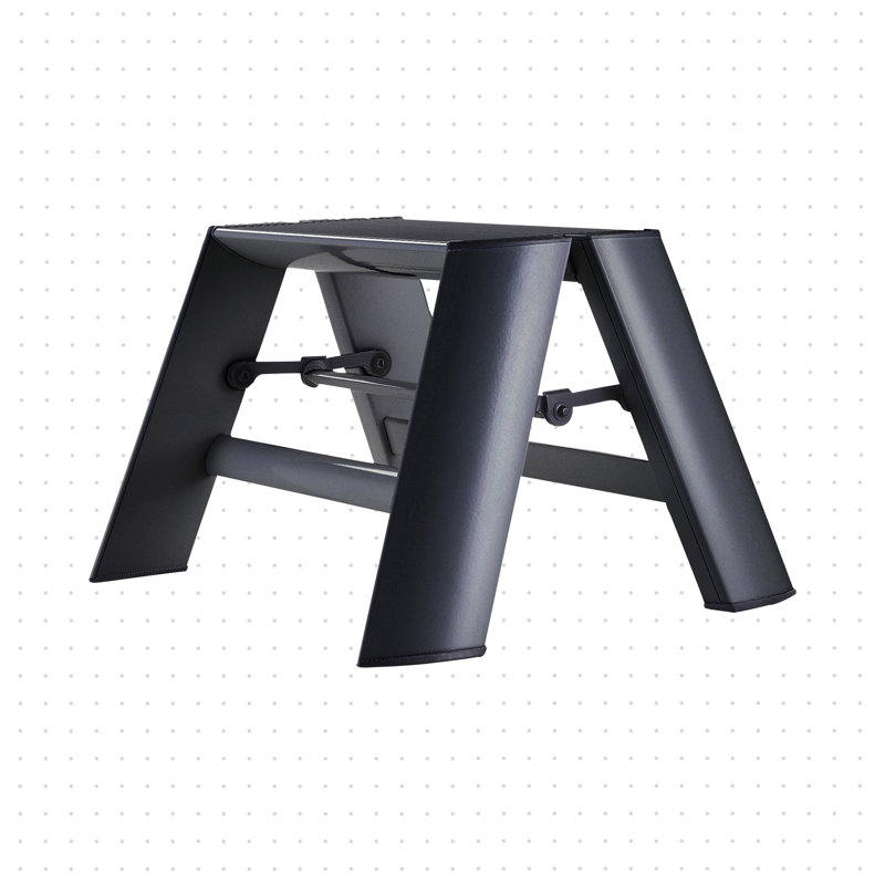 Escabeau léger pliant en aluminium à 1 marche lucano, Noir