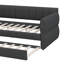 Grand lit plateforme tapissier en tissu avec lit gigogne escamotable-1735338772