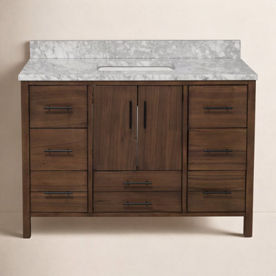 Kiara 48" Carrara Marble Single Bathroom Vanity