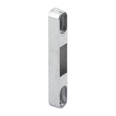 FHC E2125 Sliding Door Keeper Diecast, Metal construction, 4-1/4" Overall Length, Vertical Screw Slots adjustment, Mill Finish