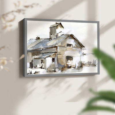 «Dilapidated Barn II», reproduction encadrée