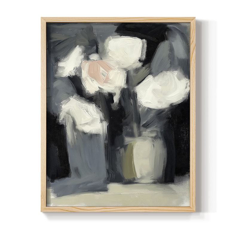 Reproduction encadrée FLORAL Series DCC III - bois massif, H 15 po x l 12 po