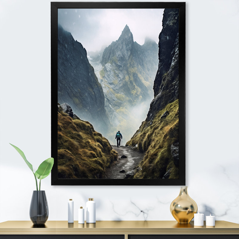 Montagne, randonnée photo III - paysages, reproduction sur toile, H 32 po x l 16 po x P 1 po, Cadre photo noir