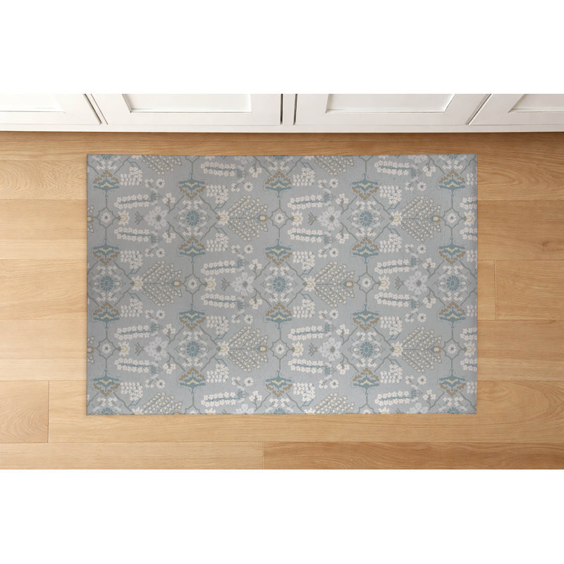 Tapis de cuisine à profil bas Zoey, Gris, Rectangle 4pi x 6 pi