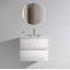 Meuble-lavabo mural 24 po avec lavabo en céramique brillant avec trois trous de robinet, grand meuble-lavabo flottant pour salle de bain, lavabo une pièce sans drain, pré-assemblé