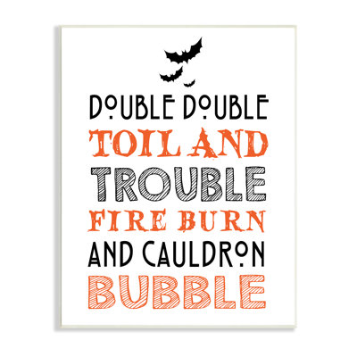 «Black & Orange», Halloween, chauves-souris, typographie, incantation, encadré noir, estampe numérique texturée