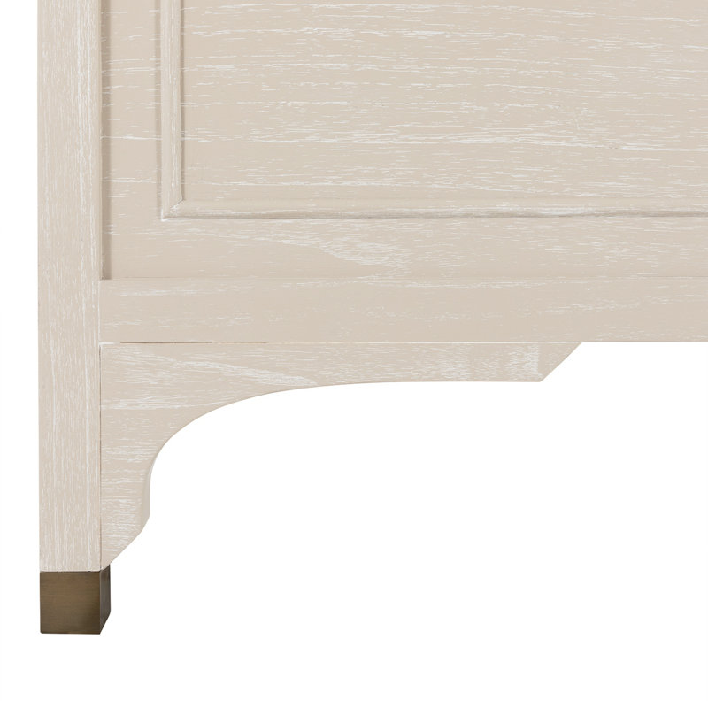 Alexandra Bed - Dark, Queen, Cerused White/Stained Gold
