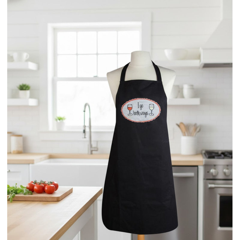  Tablier de cuisine en coton I Go Two Ways Wine Lovers Design H 12 po