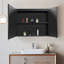 Surface de l'armoire à pharmacie 30x26 pouces avec miroir à DEL noir, désembueur, antibuée, luminosité à intensité variable