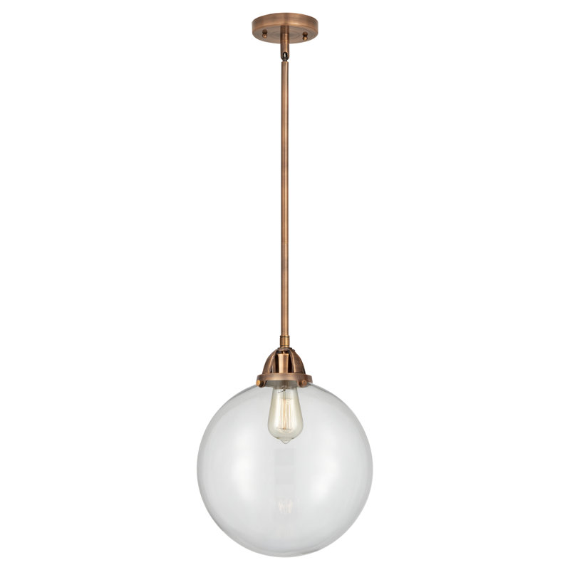 Nouveau 2 - Frederick - Mini-luminaire suspendu sur tige 1 lumière - Ampoule DEL, Cuivre antique, H 48 po x l 12 po x P 12 po