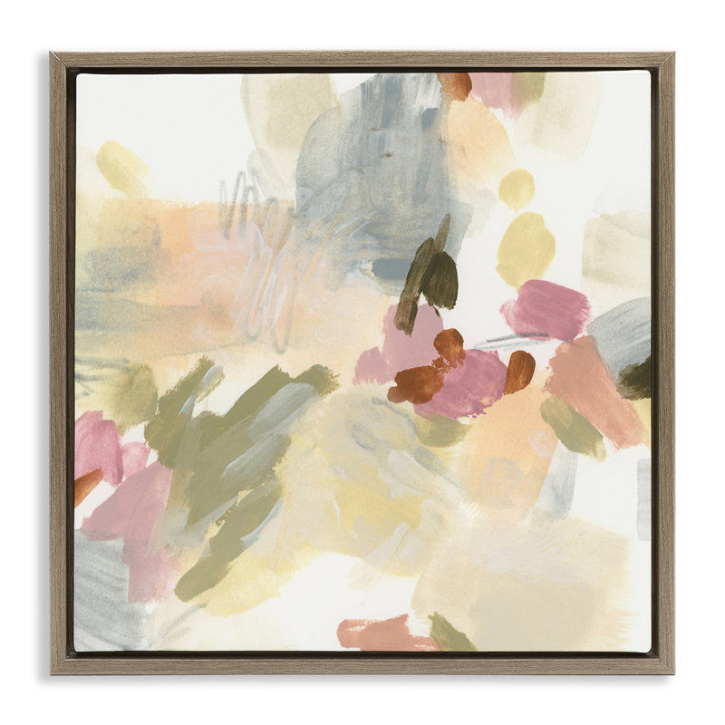 "Soft Restless Abstraction", art mural sur toile flottante par June Erica Vess, Cadre flottant orme Montalcino