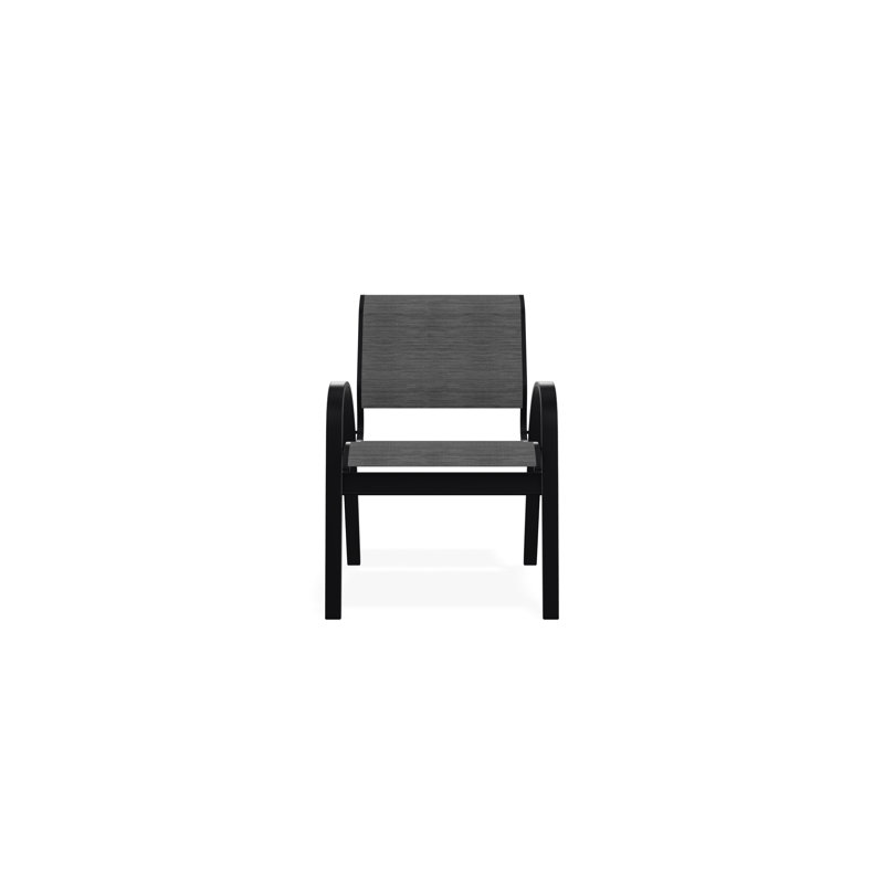 Aruba II Outdoor Dining Chair, Collect Charcoal, Black