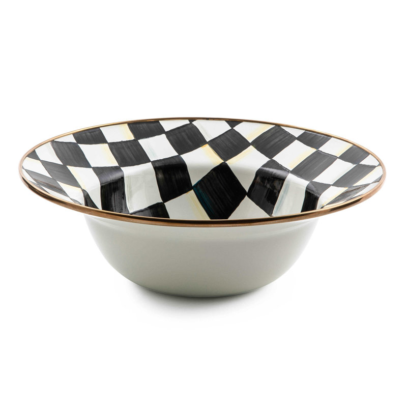 Courtly Check Serving Bowl, Black