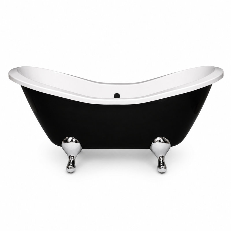 Baignoire à pieds de chambre double 6 pi The Alpine (P1162) par Strom Living, Chrome chrome