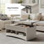Table basse à plateau relevable moderne avec rangement dissimulé et tablettes ouvertes-368897445