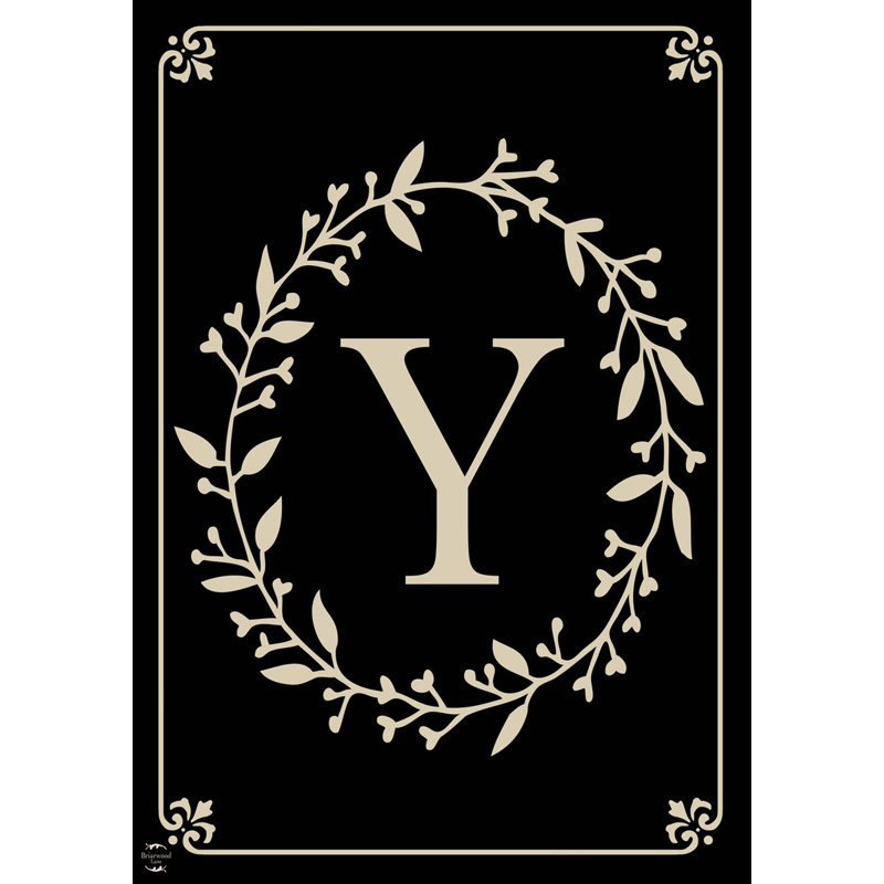 Drapeau de jardin Briarwood Lane, monogramme classique, lettre Y