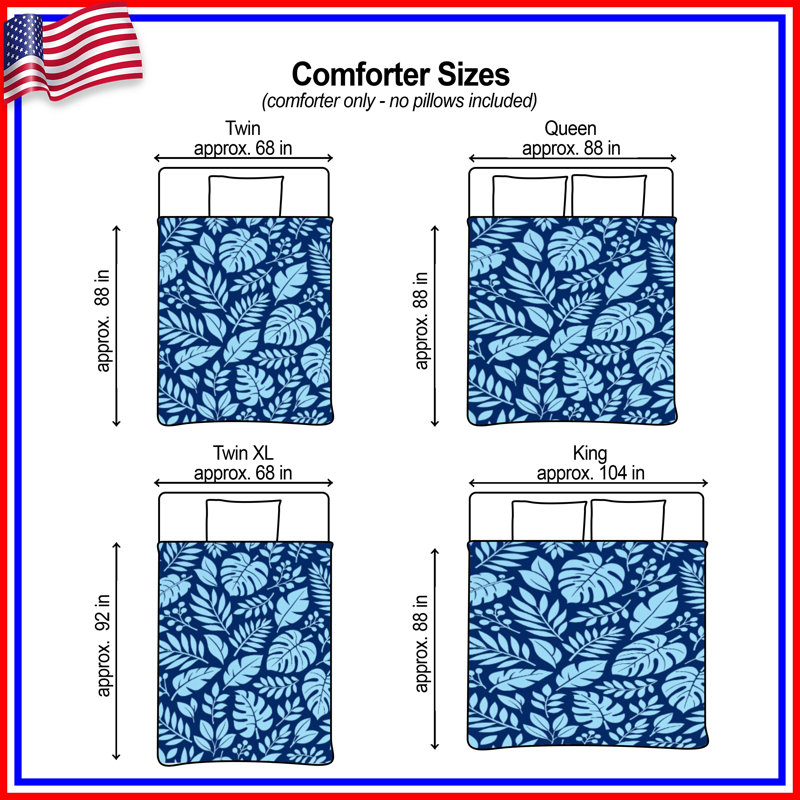Tropical Leaf Pattern Comforter, Twin Extra Long