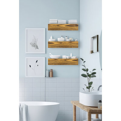3 Piece Oak Floating Shelf