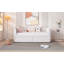 Lit de jour simple rembourré avec dossier ergonomique et 2 tiroirs, beige-1482629070