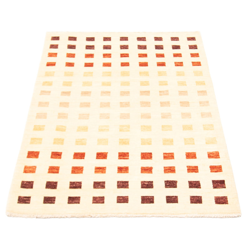Tapis unique en laine noué à la main de style nouvel âge 4 pi x 6 pi 2 po Alburtis ivoire / brun / brun foncé / cuivre foncé
