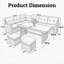 8-Seater Aluminium Corner Sofa Set with Table, Stool and Cushions for Outdoor Garden Lounging