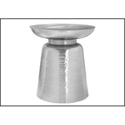 Table d'appoint, tambour, côté, bout, table de chevet, lampe, métal chromé, contemporain, moderne