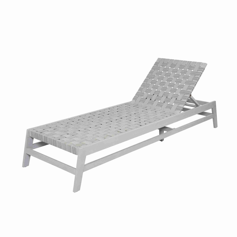 Méridienne d'extérieur avec assise réglable en corde, Gris