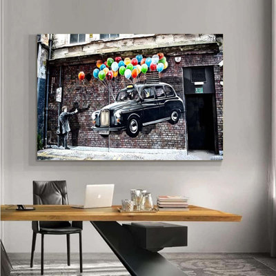40*30，Banksy Street Graffiti Wall Art Decor Large Abstract Pictures Painting.
