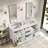 Aula 72" Double Bathroom Vanity with 2" Thassos White Quartz Countertop-259890150