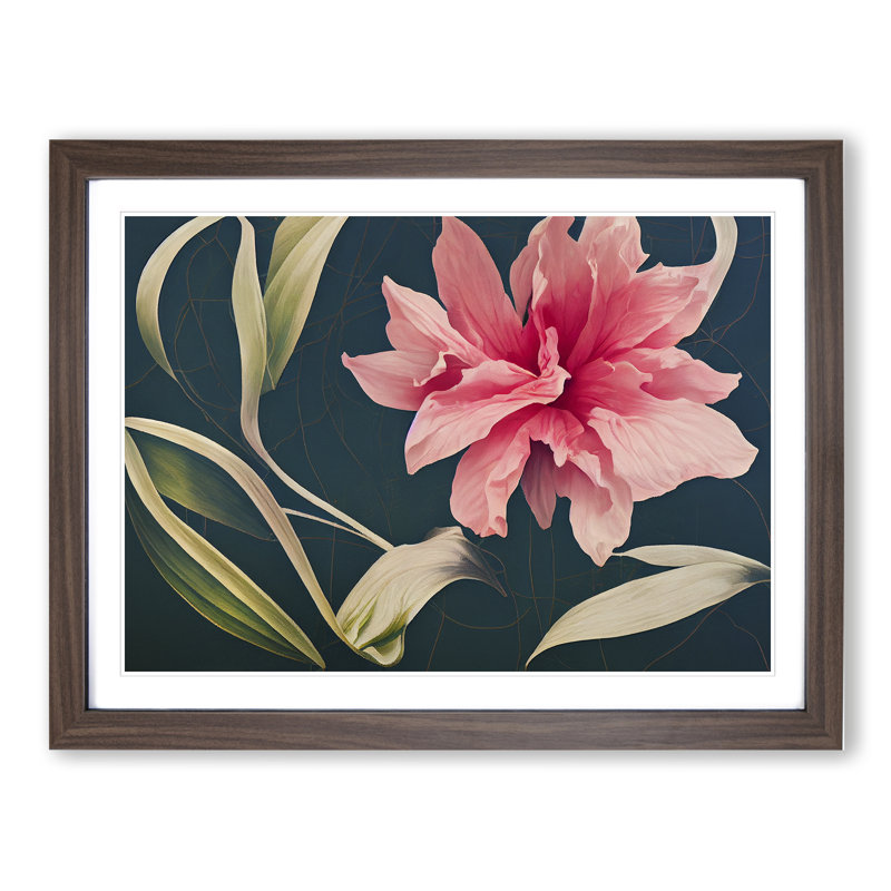 Thrilling Flower - Single Picture Frame Print, 34cm H x 46cm W x 2cm D, Walnut Framed