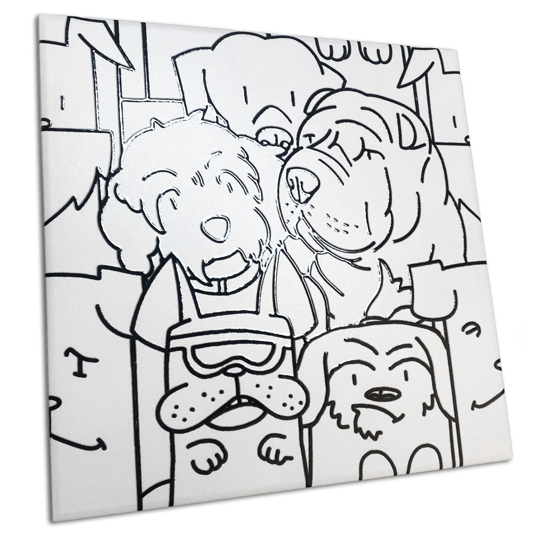 Oh My Dog 10" x 10" Porcelain Patterned Wall & Floor Tile Merola Tile