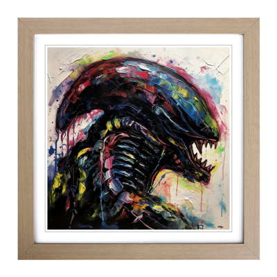 Alien Palette Knife Painting - Framed Print