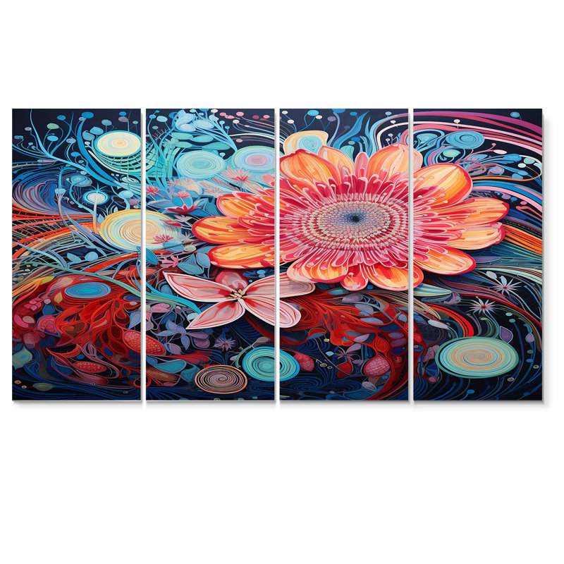Ensemble d'art mural 4 pièces Brookline - Daisy, H 28 po x l 48 po