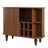 39" Fluted Liquor & Coffee Bar Cabinet with 6 Wine Racks and 3 Glass Holders, Mid-Century Modern Bar Cabinet with A Large Storage Drawer ,4 Hidden Storage Space on the Side , Walnut-2075099695